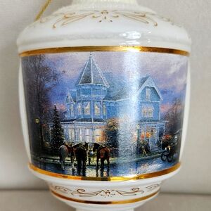 Thomas Kinkade Christmas Ball Ornament. Heirloom Ornament.#332973